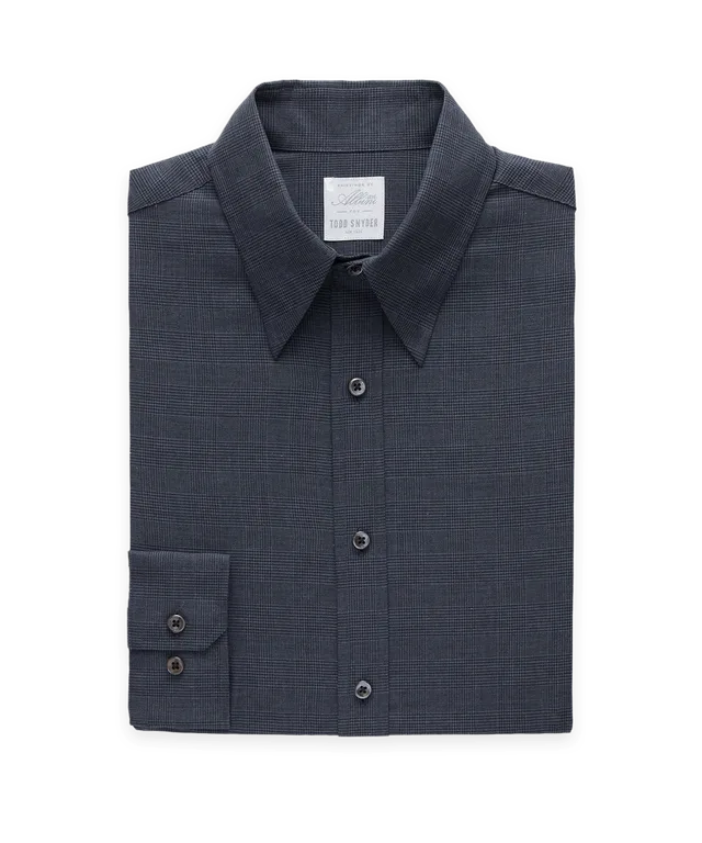 Todd Snyder Italian Featherweight Flannel Long Point Collar Dress Shirt