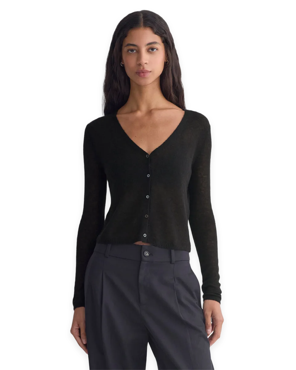 Everlane Air Alpaca Wide V Cropped Cardigan
