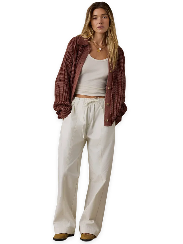 Faherty Sunwashed Cotton Lodge Cardigan · Sunwashed Redwood