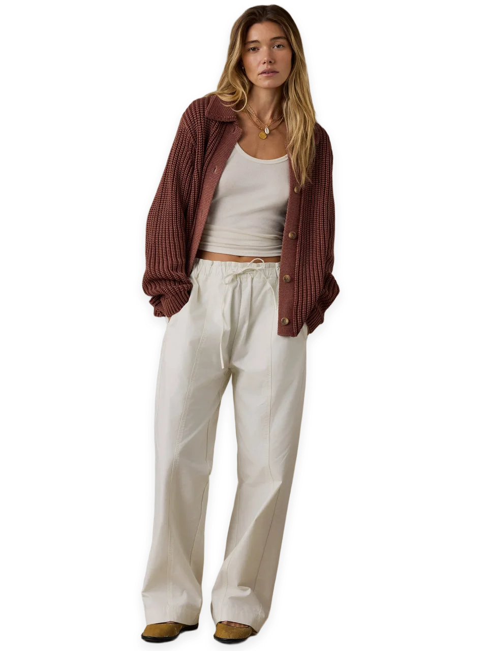 Faherty Sunwashed Cotton Lodge Cardigan · Sunwashed Redwood
