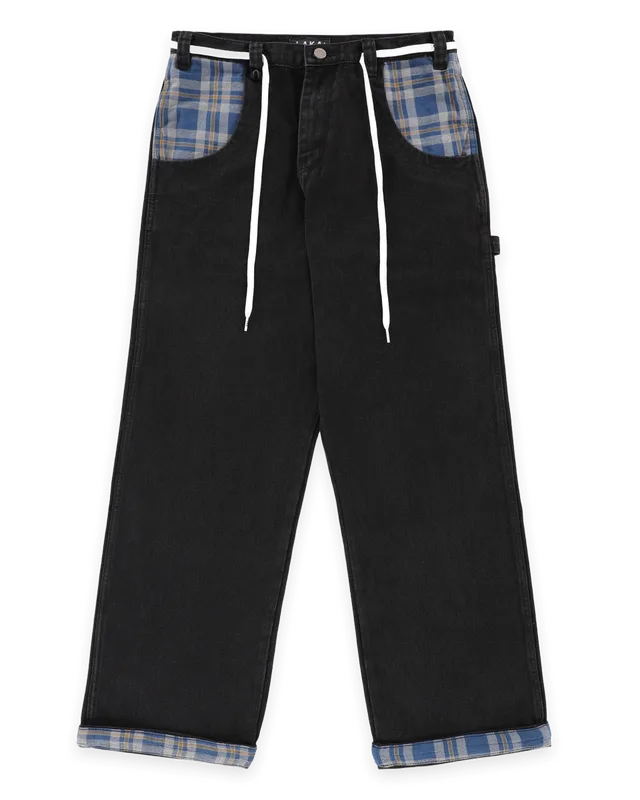 Lakai Plaid Contrast Wide Leg Denims