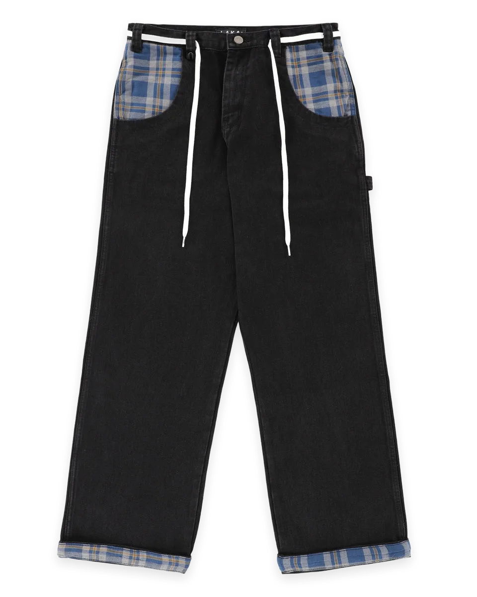 Lakai Plaid Contrast Wide Leg Denims