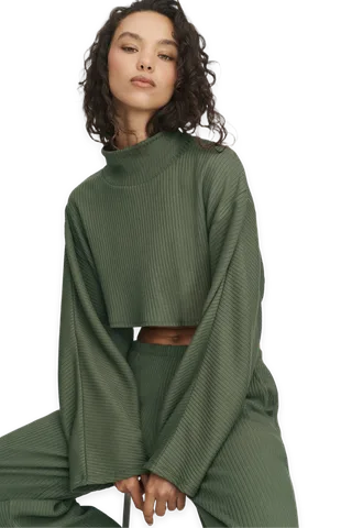 Alo Ribbed Cropped Reset Long Sleeve