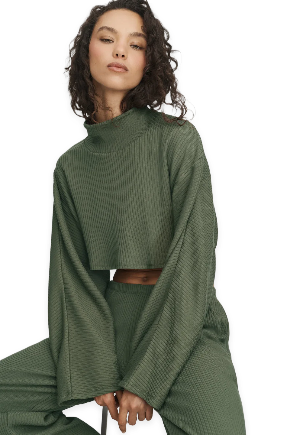 Alo Ribbed Cropped Reset Long Sleeve
