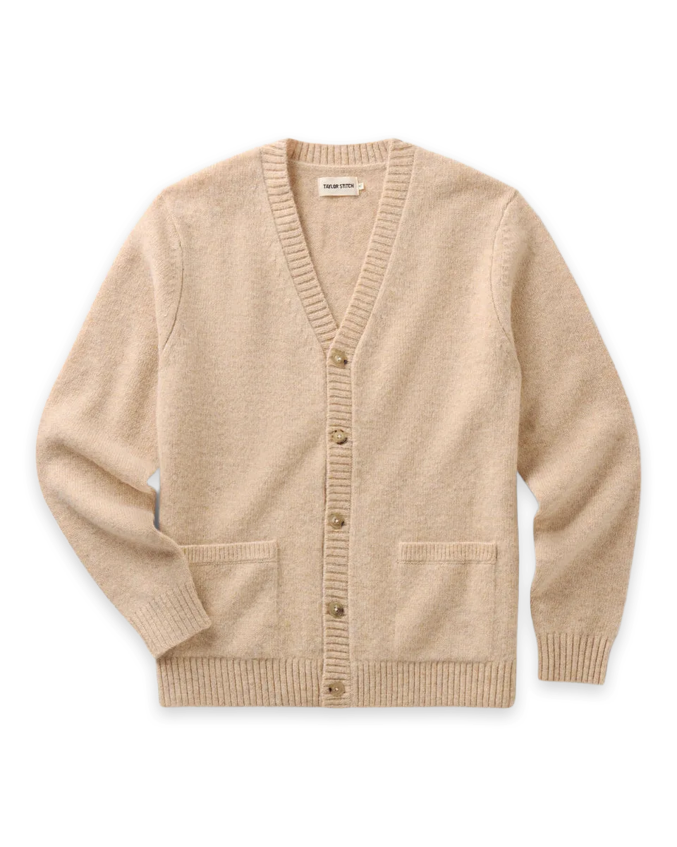 Taylor Stitch The Eastmoor Cardigan in Oatmeal Wool
