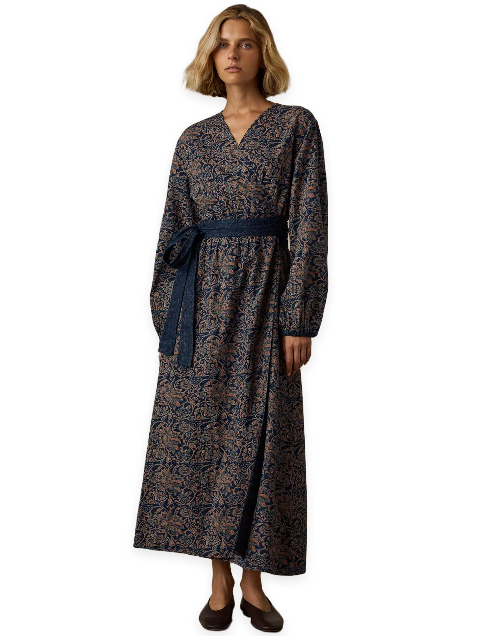 Faherty Abby Wrap Dress · Shadowed Garden