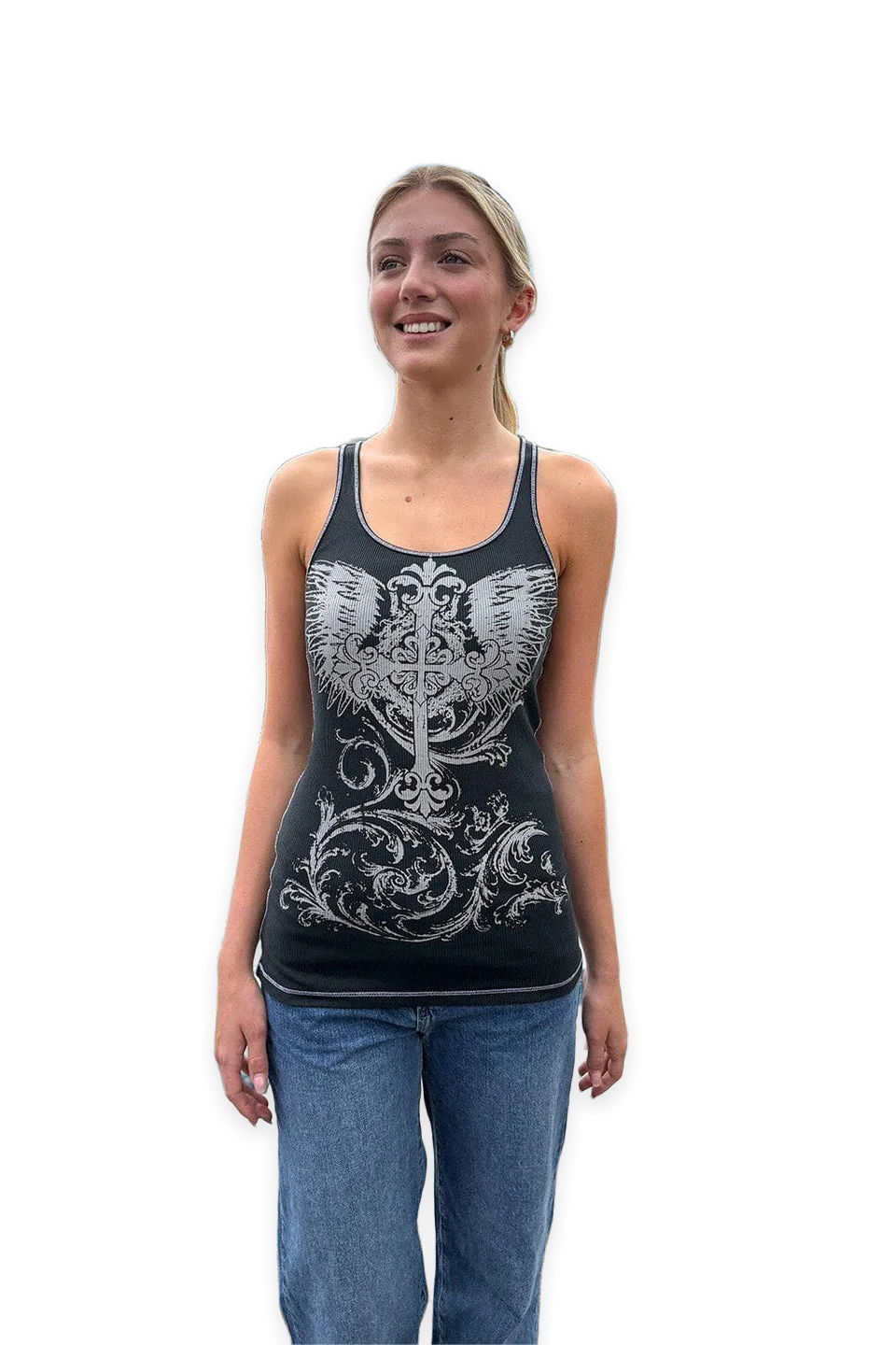 Brandy Melville Andi Cross Wings Tank