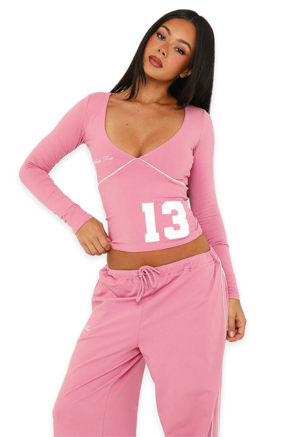 White Fox Can't Help The Feeling Long Sleeve Top Dusty Plum, photo 2