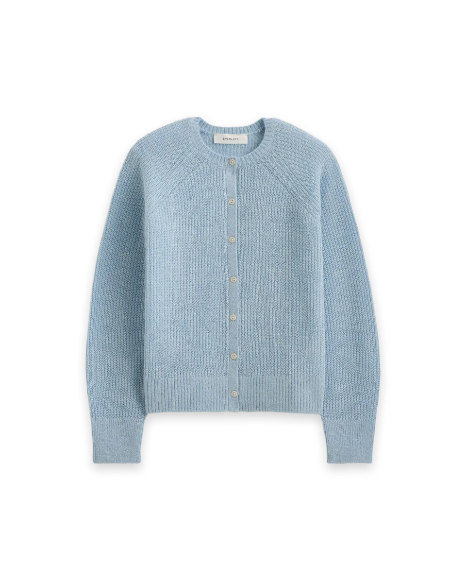 Everlane Ribbed Cropped Cardigan in Alpaca