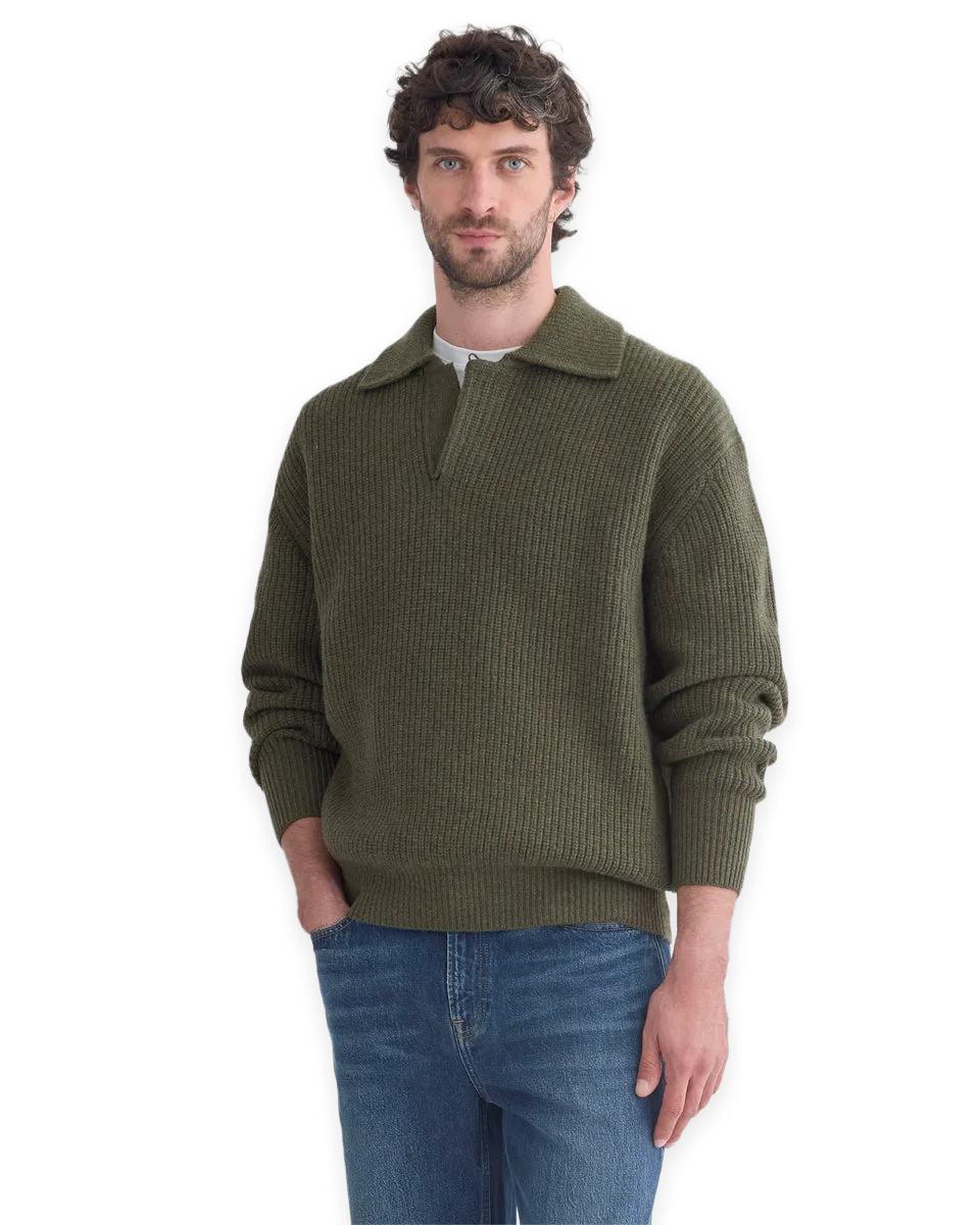 Everlane Ribbed Collared Sweater in Felted Merino