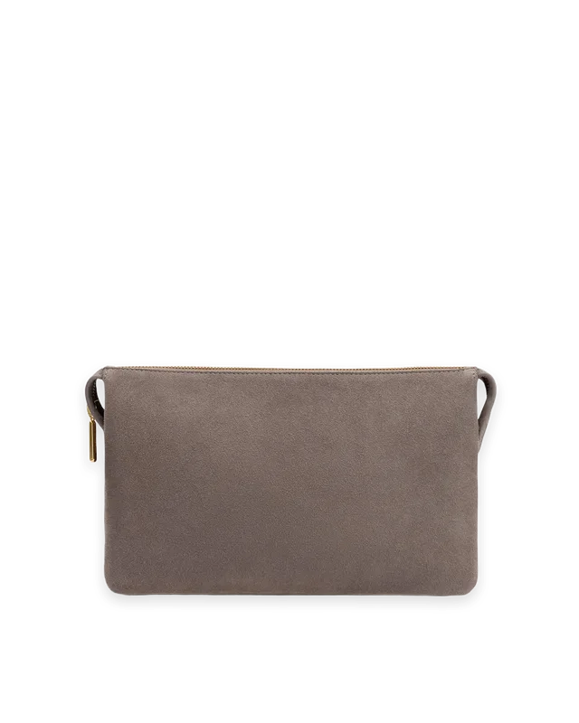 Cuyana Tria Clutch (Suede/Snake)