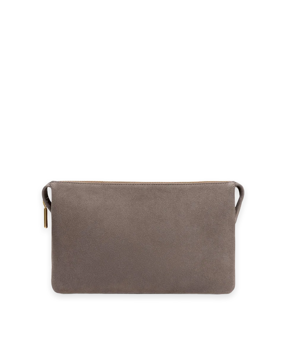 Cuyana Tria Clutch (Suede/Snake)