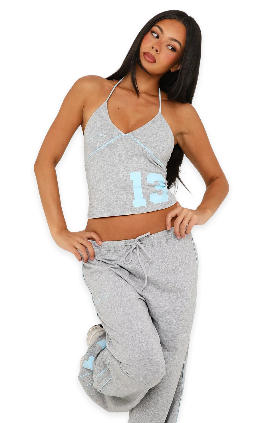 White Fox Can't Help The Feeling Halter Top Grey Marle, photo 2