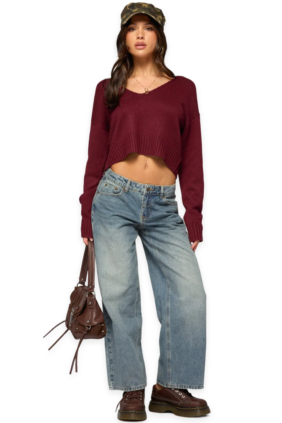 Edikted Petite Raelynn Washed Low Rise Baggy Jeans