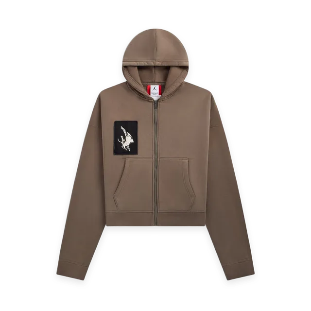 Jordan Jordan Cropped Full Zip Graphic Fleece Hoodie