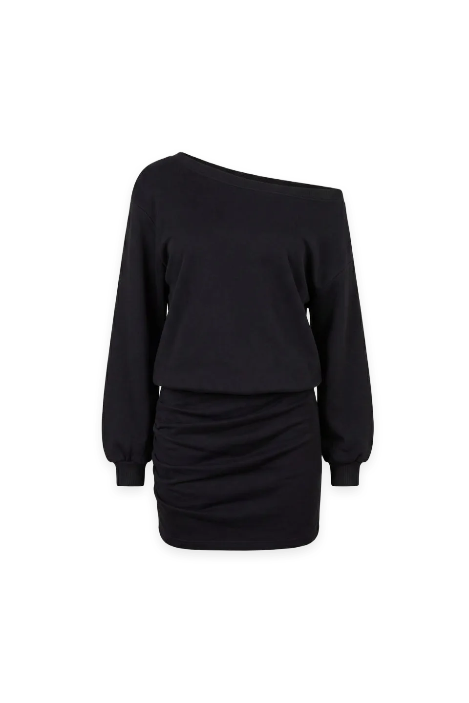 Oak + Fort WIDE NECKLINE COTTON TERRY MINI DRESS