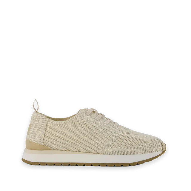 TOMS Womens Resident Plus Lace-Up Natural Metallic Knit