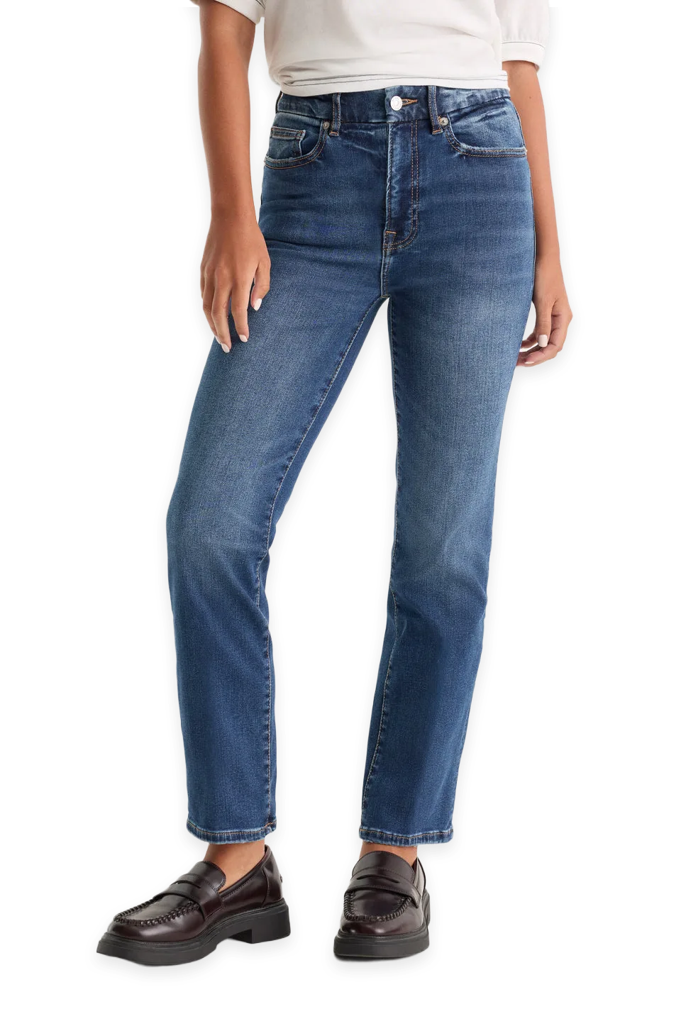 Good American ALWAYS FITS GOOD PETITE STRAIGHT JEANS