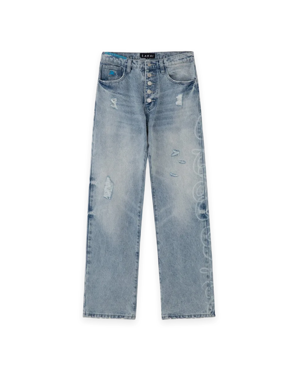 Lakai Distressted/Etched Straight Leg Denims