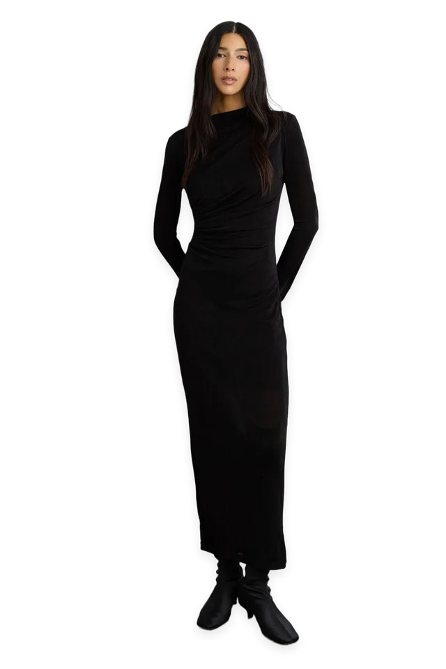 Oak + Fort RUCHED WAIST MAXI JERSEY DRESS