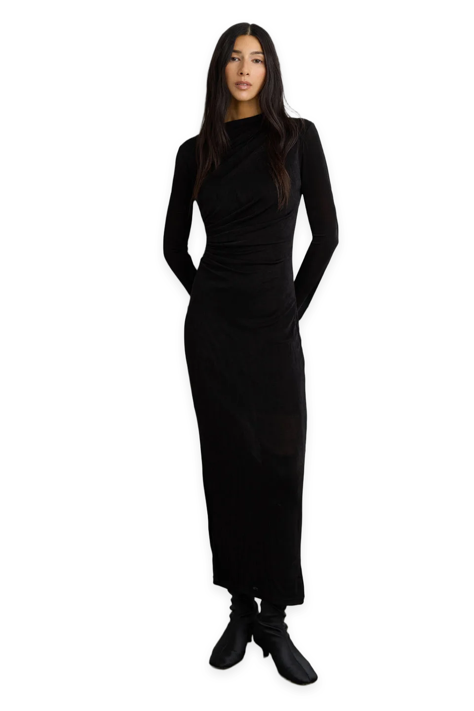 Oak + Fort RUCHED WAIST MAXI JERSEY DRESS