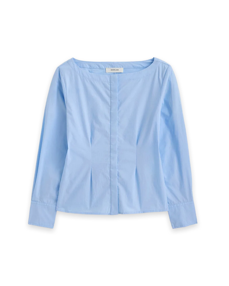 Everlane Boatneck Fitted Shirt in Lightweight Cotton