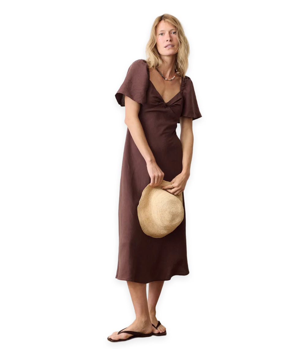 Marine Layer Iris Linen Midi Dress
