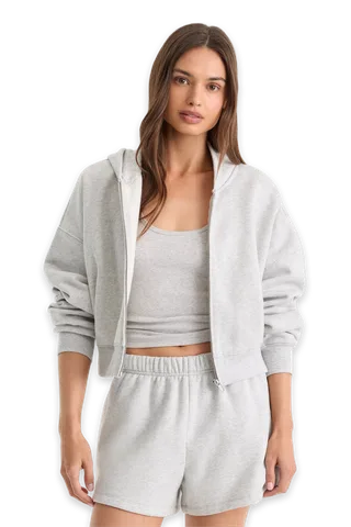 Good American THE ZIP UP SWEATSHIRT