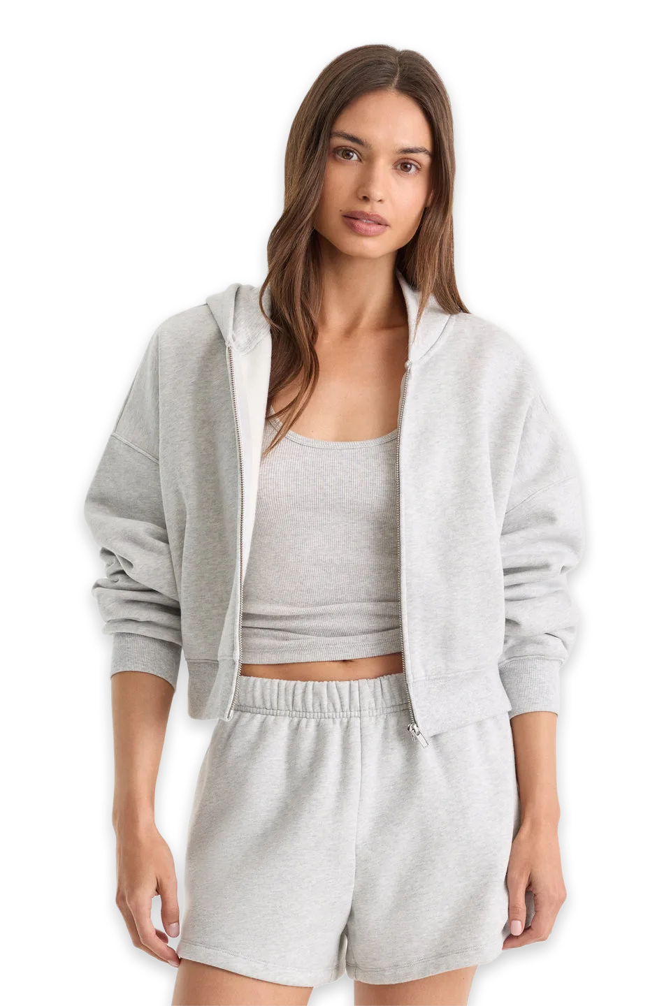 Good American THE ZIP UP SWEATSHIRT