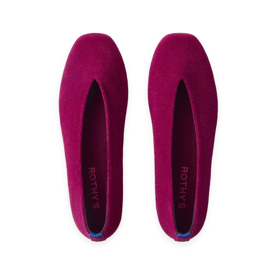 Rothy's The Max Square Ballerina · ReVelvet™ Mulberry