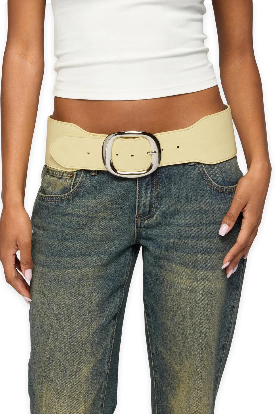 Edikted Chunky Faux Leather Belt