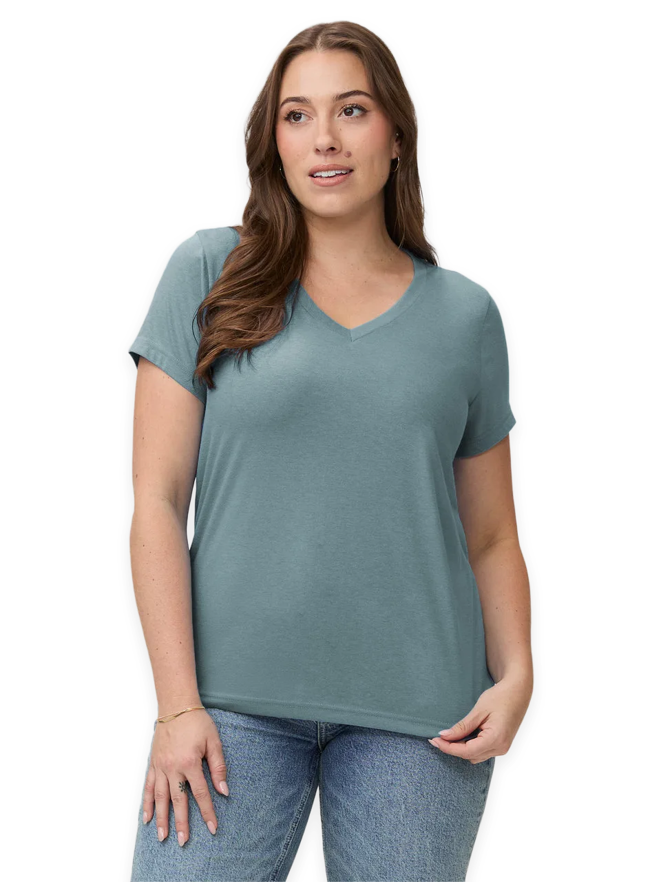 Fresh Clean Threads Harbor Mist Everyday V-Neck Tee