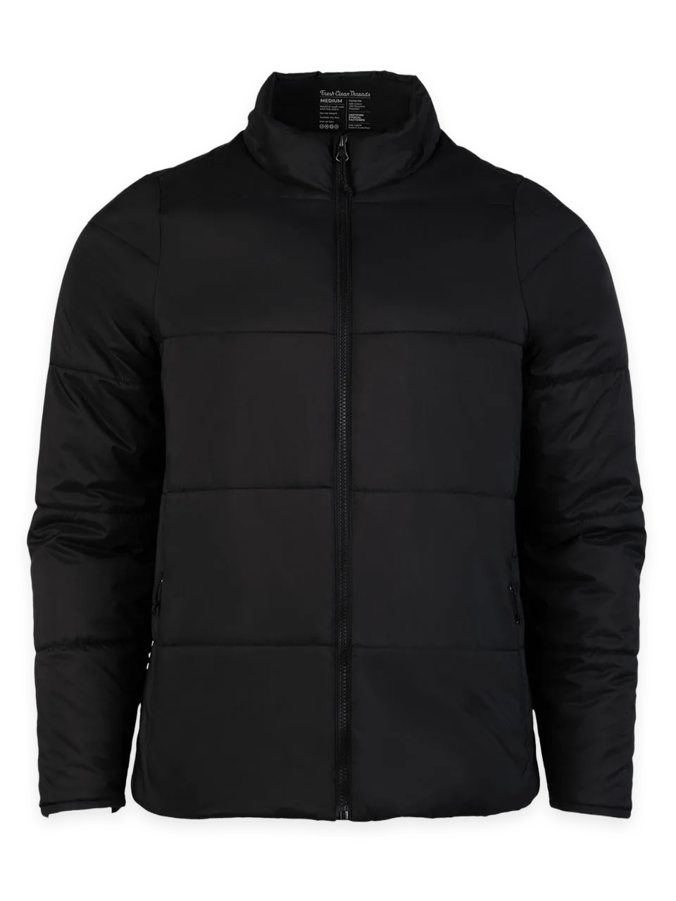 Fresh Clean Threads Black Puffer Jacket