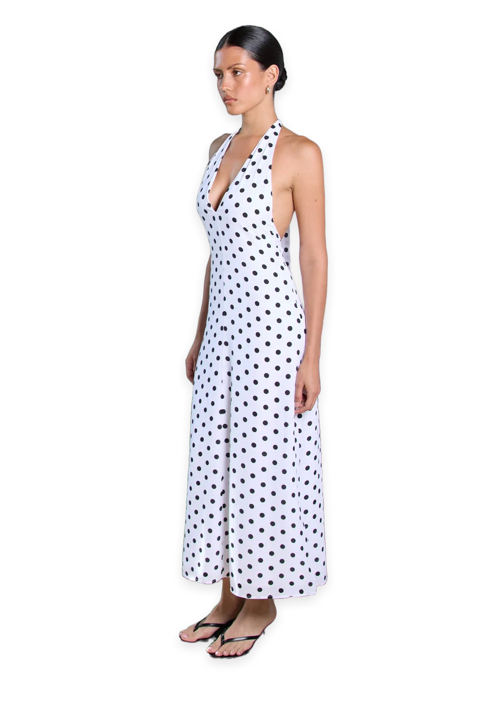 Oak + Fort POLKA DOT V-NECK MAXI DRESS
