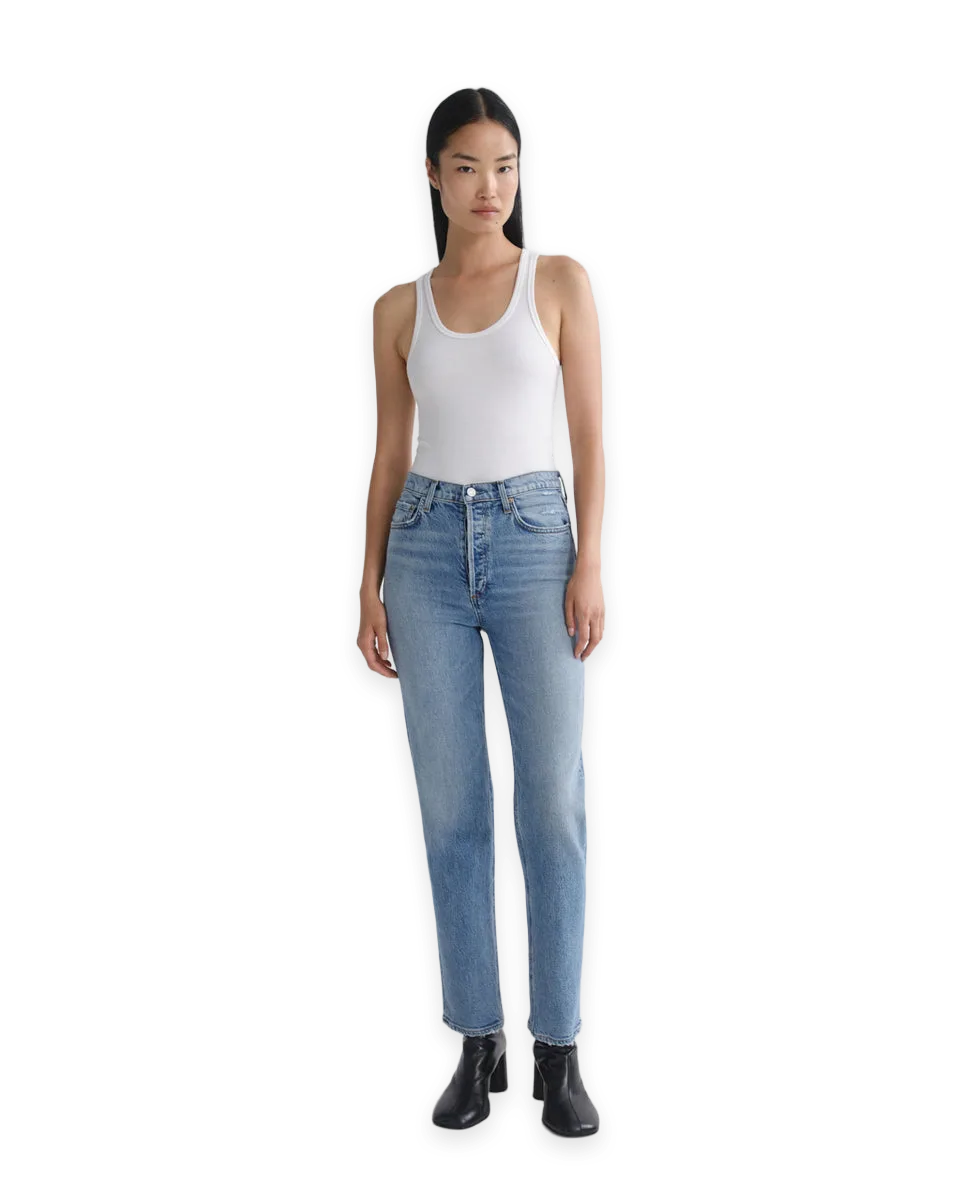 AGOLDE 90's Pinch Waist High Rise Straight Long (Weightless Stretch)