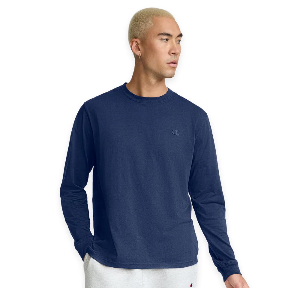 Champion Classic Long Sleeve T-Shirt, Embroidered C Logo