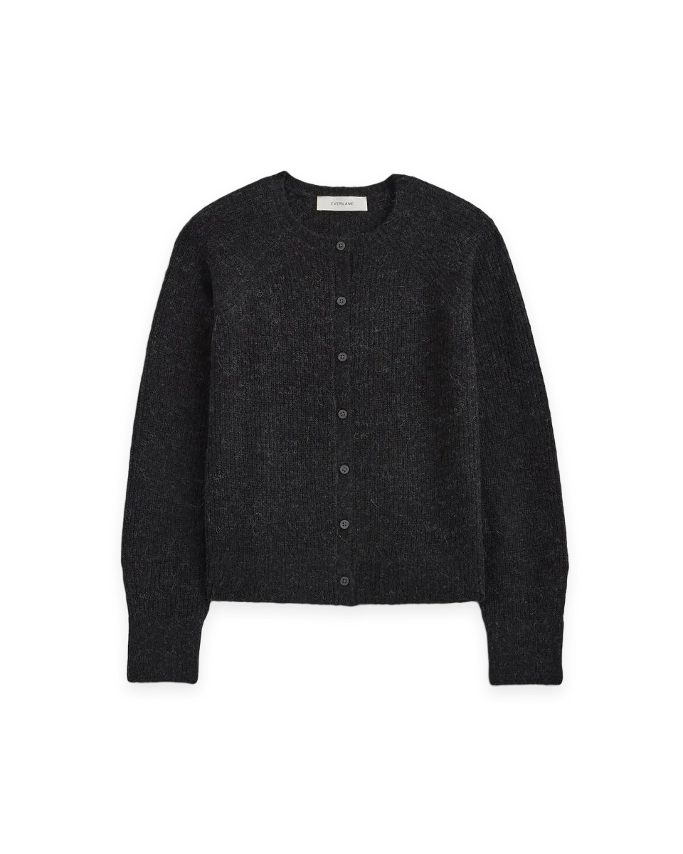 Everlane Ribbed Cropped Cardigan in Alpaca