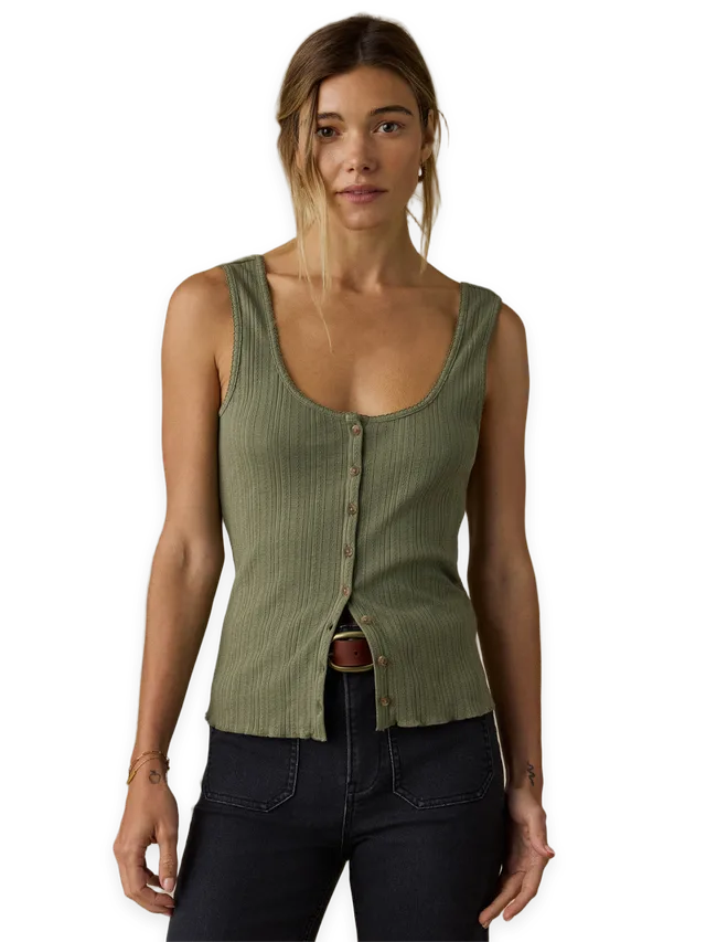 Faherty Paradise Pointelle Cami Cardigan · Clover