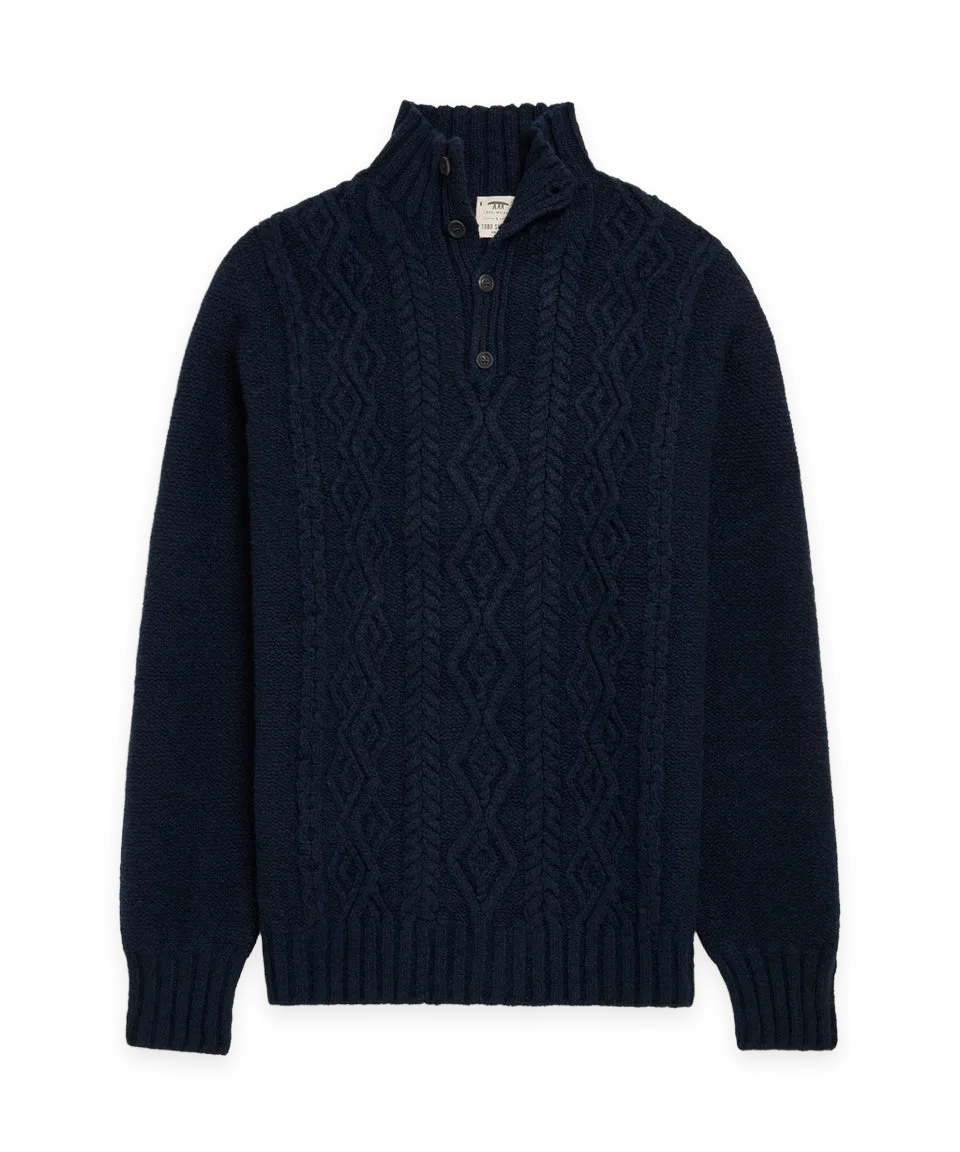 Inis Meáin TS x Inis Meáin 50-Year Aran Mockneck Sweater