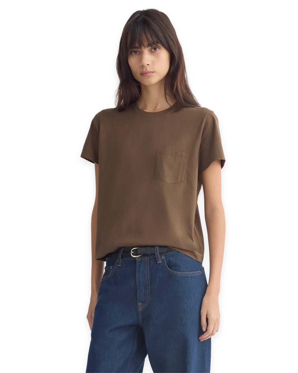 Everlane The Box-Cut Tee in Essential Cotton · Pocket