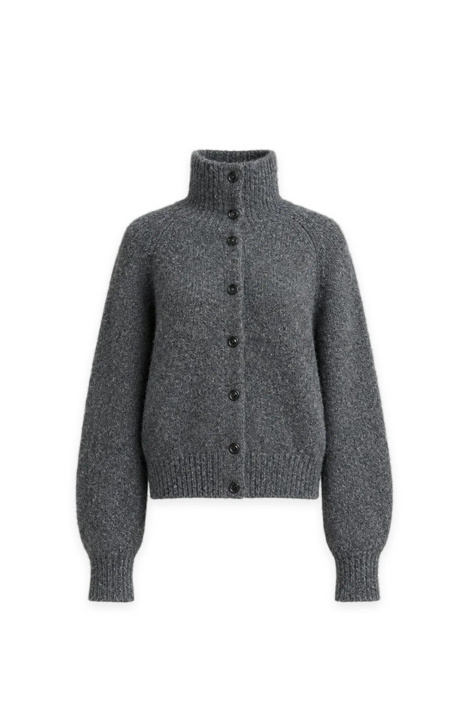 Oak + Fort MOCKNECK BUTTON FRONT CARDIGAN