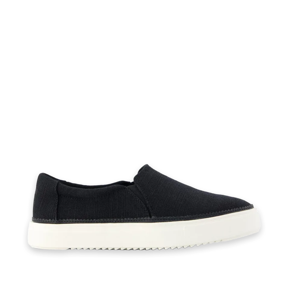 TOMS Womens Emily Slip On Sneaker Black Heritage Canvas