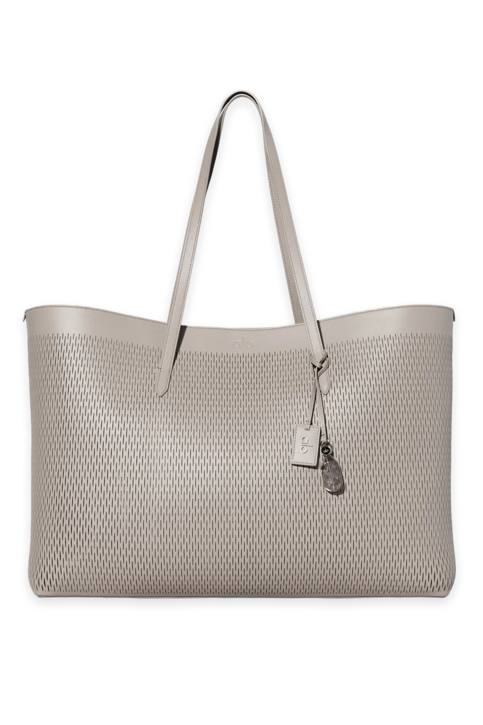 Alo ALO Leather Mesh Tranquility Tote · Warm Gravel Leather Mesh