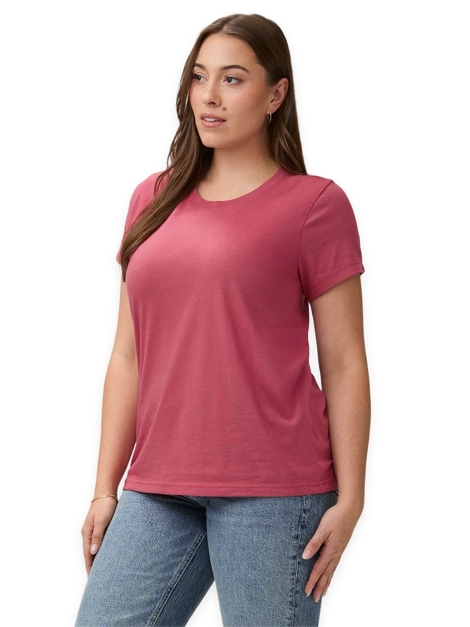 Fresh Clean Threads Coral Everyday Crew Neck Tee