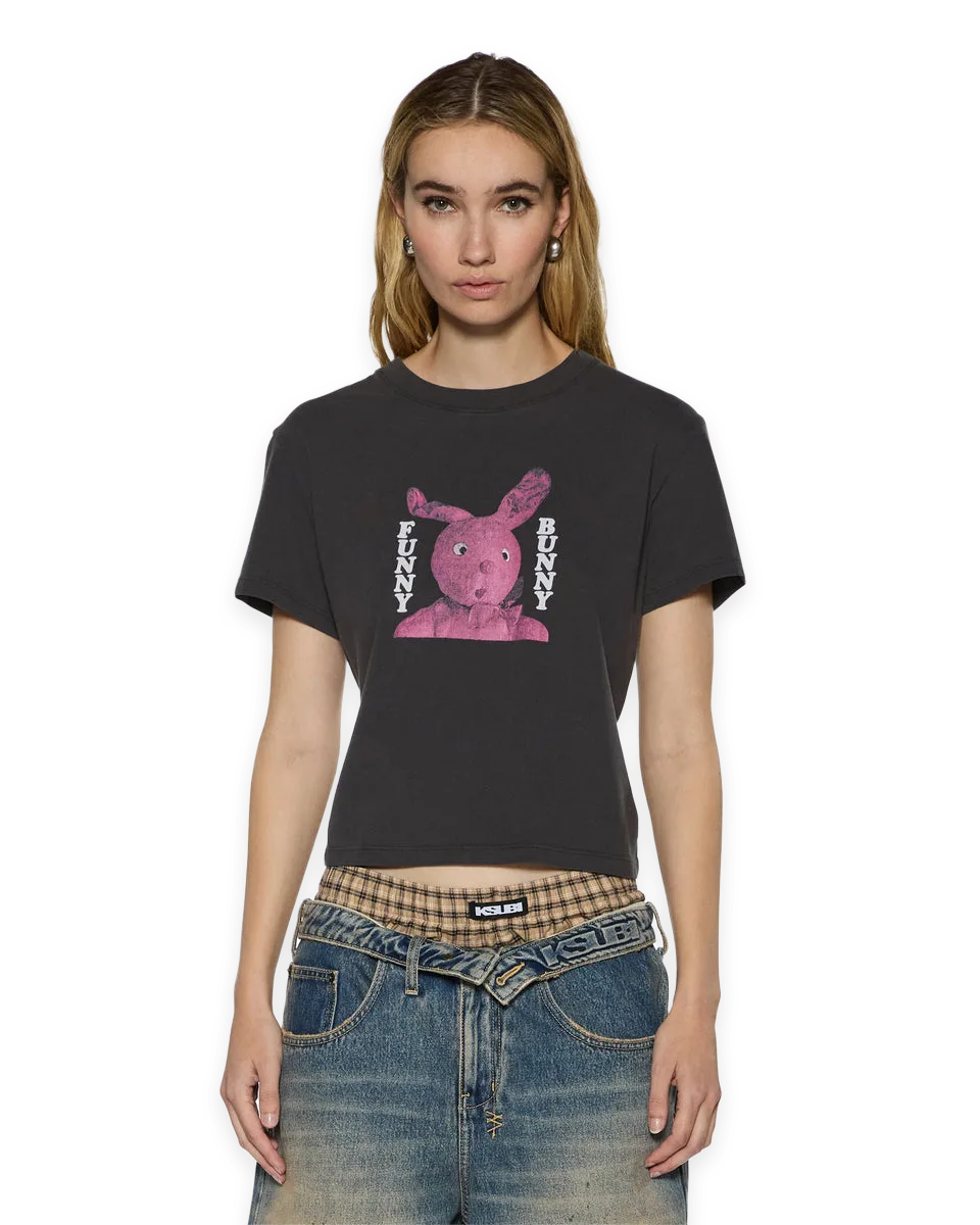 Ksubi FUNNY BUNNY SHRUNKEN SS TEE WASHED BLACK