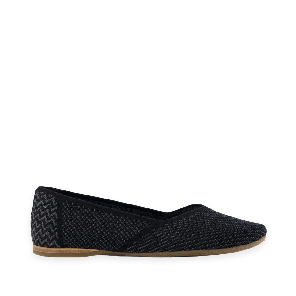 TOMS Womens Gemma Flat Black Engineered Knit