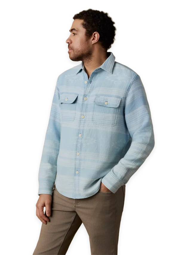 Faherty Doug Good Feather Indigo Canyon Overshirt