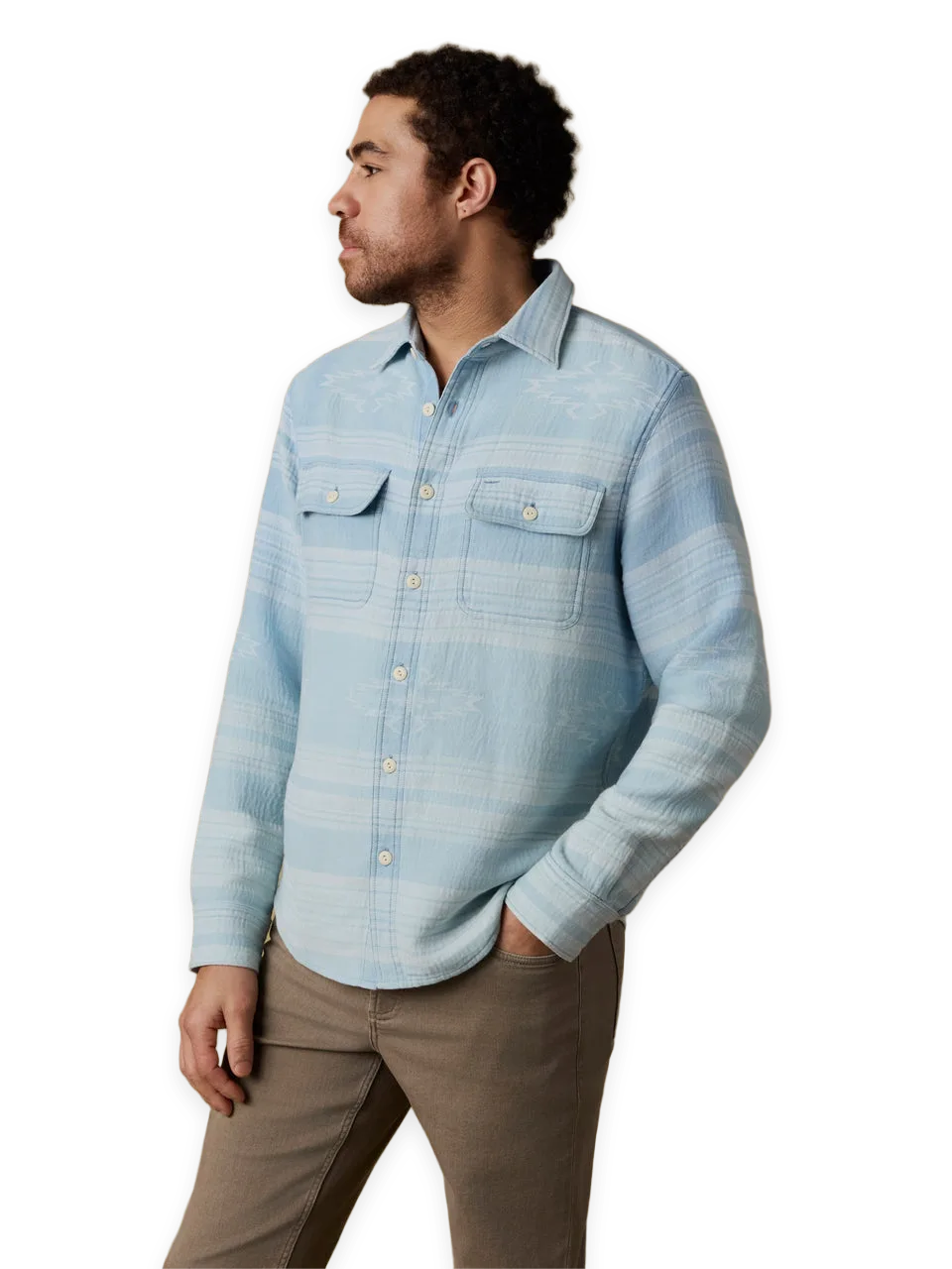 Faherty Doug Good Feather Indigo Canyon Overshirt