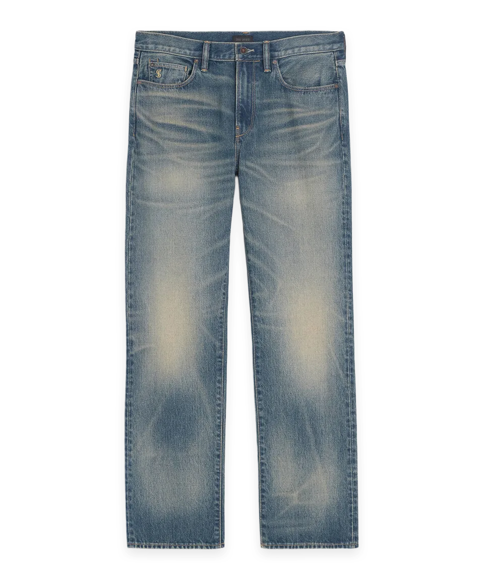 Todd Snyder Straight Fit Jean in Worn Dark Indigo