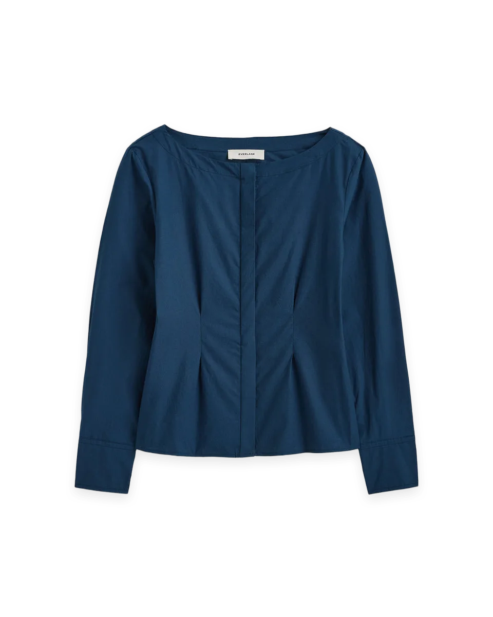 Everlane Boatneck Fitted Shirt in Lightweight Cotton